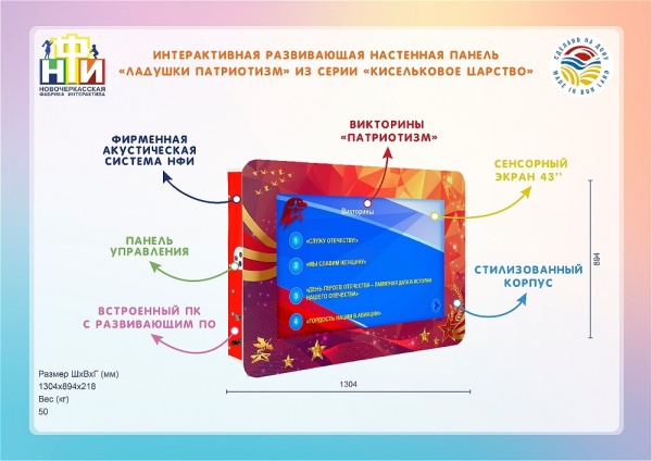 Интерактивная панель НФИ «Ладушки патриотизм» из серии «Кисельковое царство»