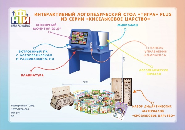 Интерактивный логопедический комплекс НФИ «Тигра» Plus из серии «Кисельковое царство»