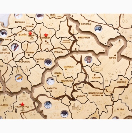 Карта России Логикус средняя (точечная подсветка, 10 городов)