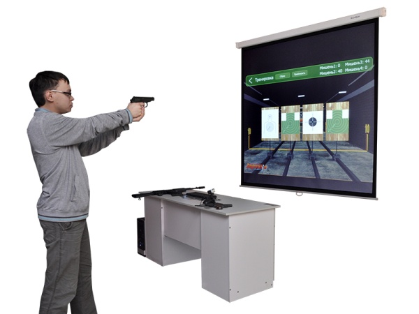 Интерактивный беспроводной лазерный стрелковый тренажер "Штурмовик-2" Zarnitza (мультимедийная система, массогабаритные макеты оружия)