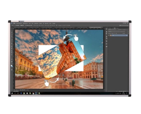 Трехсегментная интерактивная доска Proptimax 78 с меловыми элементами (10 касаний)
