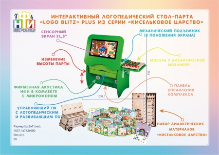 Интерактивный логопедический стол-парта НФИ «Logo Blitz» Plus из серии «Кисельковое царство»